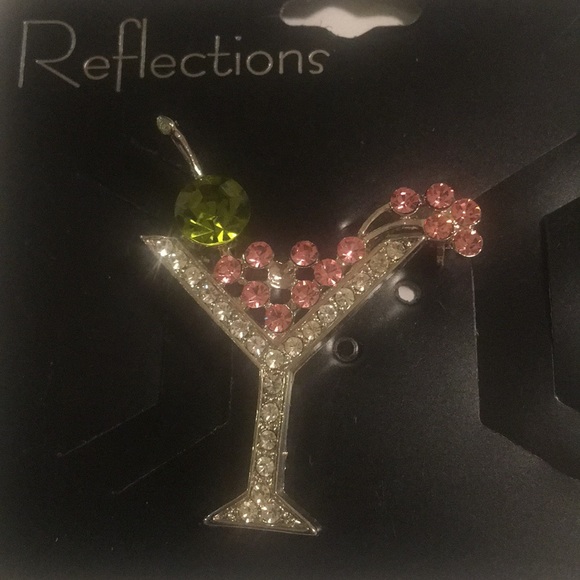NWT Reflections Pink and Silver Cocktail Brooch. - Picture 2 of 2